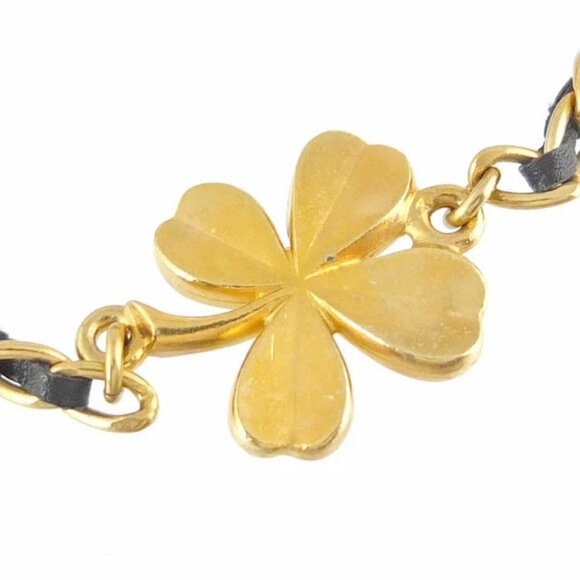 CHANEL CC Logos Pearl No.5 Camellia Leo Leather Necklace 32" 95A Auth w/Box D-10 - Picture 8 of 8